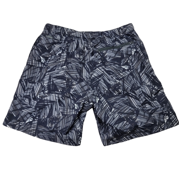 Columbia Black Gray Mesh lined 8 Inch inseam Mens Medium Swim Trunks Board short - Picture 2 of 6
